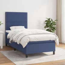 Jinlefu - Furniture Limited - Sommier à lattes de lit avec matelas Bleu 80x
