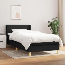 Furniture Limited - Sommier à lattes de lit avec matelas Noir 90x