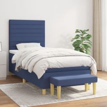 Jinlefu - Furniture Limited - Sommier à lattes de lit avec matelas Bleu 100