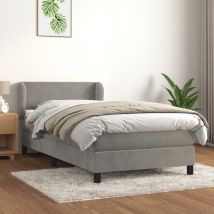 Jinlefu - Furniture Limited - Sommier à lattes de lit et matelas Gris clair