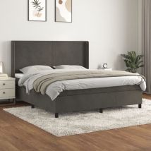 Jinlefu - Furniture Limited - Sommier à lattes de lit et matelas Gris foncé