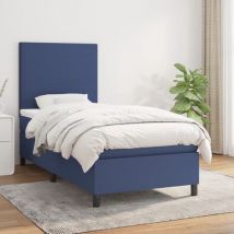 Jinlefu - Furniture Limited - Sommier à lattes de lit avec matelas Bleu 90x