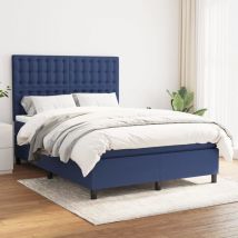 Jinlefu - Furniture Limited - Sommier à lattes de lit avec matelas Bleu