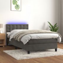 Jinlefu - Furniture Limited - Sommier à lattes de lit avec matelas led Gris