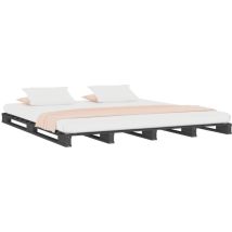 Lit De Palette Sans Matelas Gris 140x190 Cm Bois Massif Vidaxl