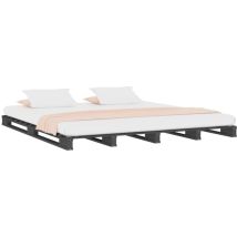 Lit De Palette Sans Matelas Gris 120x200 Cm Bois Massif Vidaxl