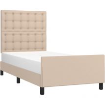 Jinlefu - Cadre de lit sans matelas cappuccino 90x200 cm similicuir vidaXL