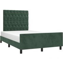 Jinlefu - Cadre de lit sans matelas vert foncé 120x200 cm velours vidaXL