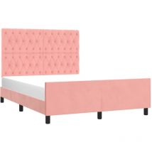 Jinlefu - Cadre de lit sans matelas rose 140x200 cm velours vidaXL
