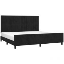 Jinlefu - Cadre de lit sans matelas noir 200x200 cm velours vidaXL