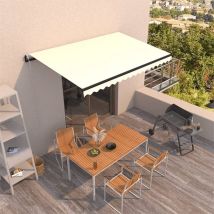 Markise Automatisch Einziehbar 450x350 cm Creme vidaXL