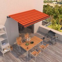 Markise Automatisch Einziehbar 450x350 cm Orange und Braun vidaXL