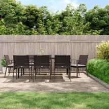 Furniture Limited - Ensemble à manger de jardin 9 pcs coussins ré