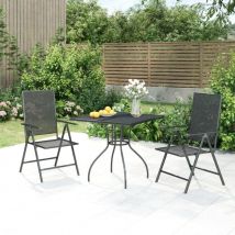 Jinlefu - Furniture Limited - Ensemble à manger de jardin 3 pcs anthracite