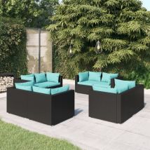 Furniture Limited - Salon de jardin 8 pcs avec coussins Résine