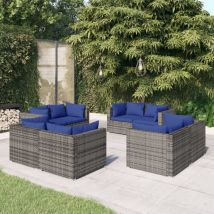Furniture Limited - Salon de jardin 8 pcs avec coussins résine