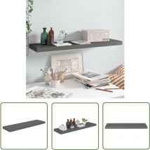 The Living Store Schwebendes Wandregal Hochglanz-Grau 90x23,5x3,8 cm mdf - Schwebendes Regal - Wandregal - Grau - Holzoptik - Wohnraumdeko