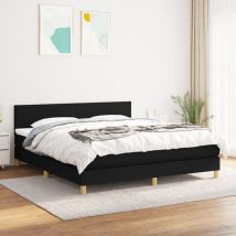 Jinlefu - Furniture Limited - Sommier à lattes de lit avec matelas Noir