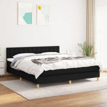 Jinlefu - Furniture Limited - Sommier à lattes de lit avec matelas Noir