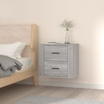 Furniture Limited - Table de chevet murale Sonoma gris 50x36x47