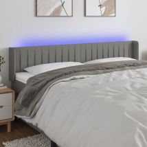 Jinlefu - Tête de lit à led Gris foncé 183x16x78/88 cm Tissu vidaXL