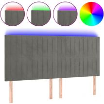 Jinlefu - vidaXL Tête de lit à led Gris clair 160x5x118/128 cm Velours