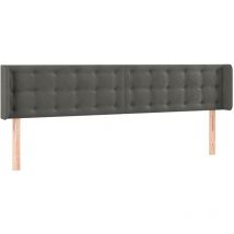 Jinlefu - Tête de lit à led Gris foncé 203x16x78/88 cm Velours vidaXL