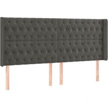 Jinlefu - vidaXL Tête de lit à led Gris foncé 183x16x118/128 cm Velours