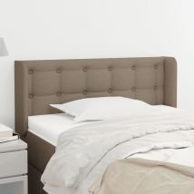 Tête de lit avec oreilles Tête de lit pour chambre à coucher Taupe 103x16x78/88 cm Tissu vidaXL