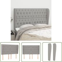 Jinlefu - The Living Store Tête de lit avec oreilles Gris clair 163x23x118/128 cm Tissu - Tête De Lit - Têtière De Lit - Literie - Meuble De Chambre