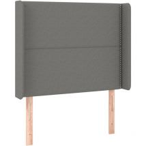 Tête de lit avec oreilles Gris foncé 103x16x118/128 cm Tissu vidaXL