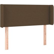 Tête de lit avec oreilles Marron Foncé 103x16x78/88 cm Tissu vidaXL