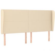 Jinlefu - Tête de lit avec oreilles Crème 183x23x118/128 cm Tissu vidaXL