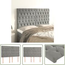 Jinlefu - The Living Store Têtes de lit 4 pcs Gris clair 72x7x78/88 cm Velours - Tête De Lit - Tête De Lit Velours - Têtière De Lit - Meuble De
