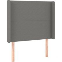 Tête de lit avec oreilles Gris foncé 103x16x118/128 cm Tissu vidaXL