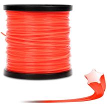 Jiubiaz Mähfaden 100m Rund/stern/6-skant Trimmerfäden Ersatz 2,4mm Orange