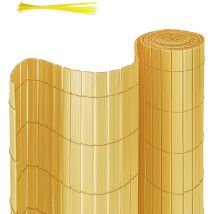 Jiubiaz Pvc Sichtschutzmatte Balkon – Stabiler Wind- & Sichtschutzfür Balkone Und Gärten, Terrasse & Zaun Bambus 180x600cm