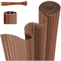 Jiubiaz Pvc Sichtschutzmatte Balkon & Zaun – Wetterfester Sichtschutzzaun Für Zaun, Windschutz, Zuschneidbar Braun 160x300cm