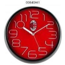 Orologio da parete Milan AC – 30 cm – Plastica ABS – Rosso e Nero – Meccanismo al quarzo