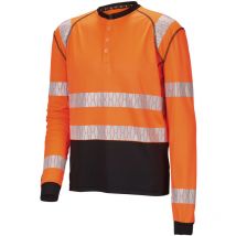 Jobman Langarm Shirt uv HiVis 5598 Orange/Schwarz Größe xxl