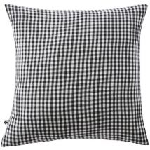 Joel - Taie d'Oreiller 60x60cm Gaze de Coton Vichy Coloris Truffe