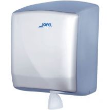 Dispenser per rotoli di carta fino a 205 mm a stoppino continuo, rullo speciale per erogazione centrale, massima igiene, alloggiamento in acciaio,