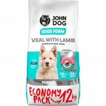 John Dog Good Puppy Trockenfutter Für Welpen Mit Kalb- Und Lammfleisch, 12 Kg