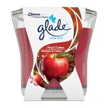 Johnson - Glade Vela Aromática para Ambientar Fragancia Manzana & Canela, Cera, Naranja, 7x7x6.5 cm