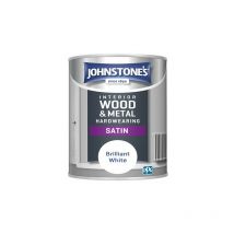 Johnstone's - Interior Hardwearing Satin Brilliant White 1.25ltr - Brilliant White
