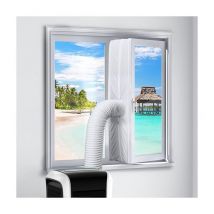 Ubeegol - Joint de fenêtre de climatiseur mobile 400 cm avec fermeture éclair, ruban de fixation, ruban adhésif, joint de fenêtre de climatiseur,