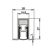 Athmer - Joint de porte Schall-Ex duo L-15/28 os 1-404 Longueur 833 mm