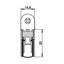 Athmer - Joint de porte Schall-Ex duo L-15 ws 1-382 2-s.L.708mm Alu anodisé.HLT