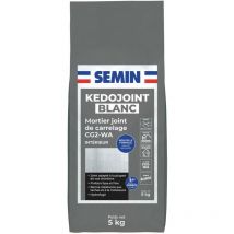 Joint en Poudre Blanc pour Carrelage Semin Kedojoint Blanc, Intérieur/Extérieur, sac de 5 kg