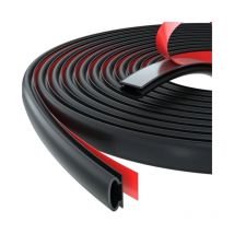 Joint Porte Fenêtre Isolant Froid et Phonique D-Profil,Joint De Porte D'Entrée Caoutchouc Autocollant,Bande PVC Cadre Porte Voiture(6M,D-Noir)